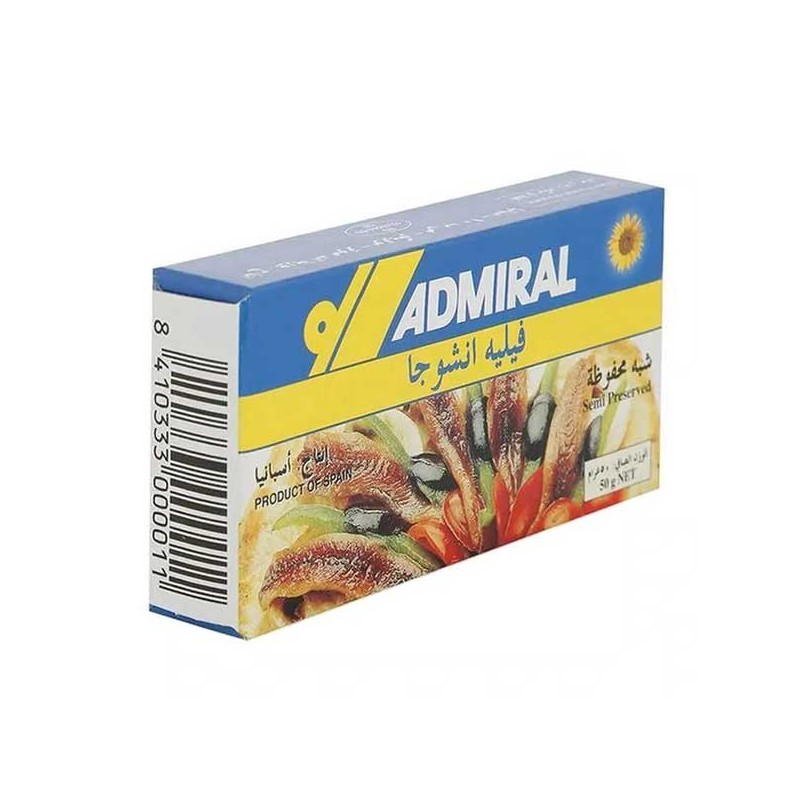 ماهی آنچوی 50 گرم Admiral Anchovy Fillet ماهی آنچوی 50 گرم Admiral Anchovy Fillet